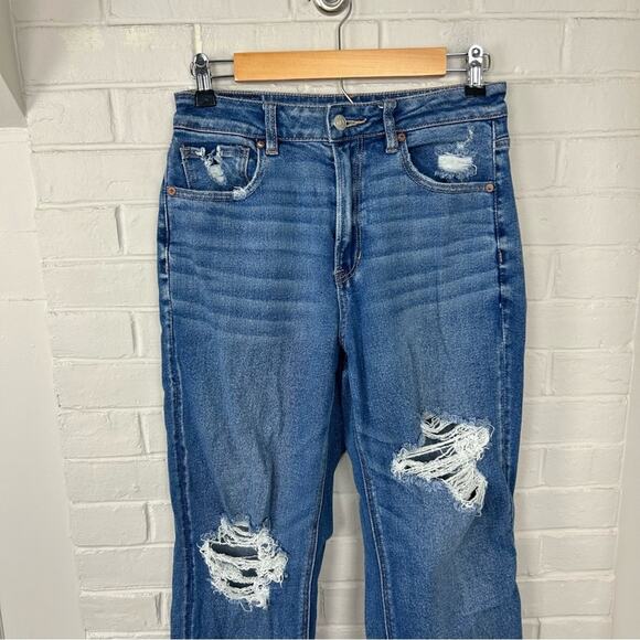 American Eagle High Rise Mom Straight Distressed Jeans Size 6 - Picture 5 of 11
